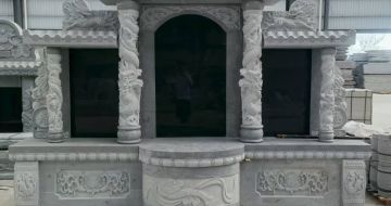 石家庄 芝麻灰高档墓碑，土墓，可定制