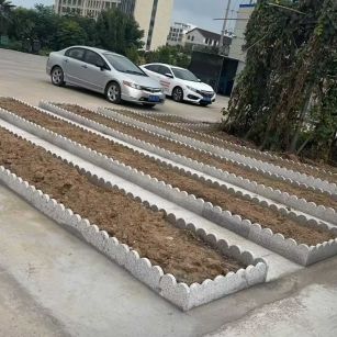 石家庄 花边石、花围石、花园石安装效果