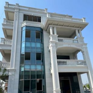 石家庄 芝麻白花岗岩别墅外墙干挂效果展示