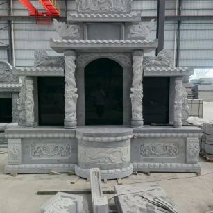 石家庄 芝麻灰高档墓碑，土墓，可定制