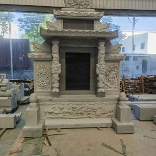 石家庄 芝麻灰高档墓碑、土墓，一套也支持定做