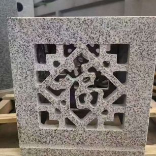 石家庄 芝麻白花岗岩镂空雕花灯笼