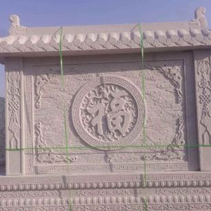 石家庄 芝麻白花岗岩屏风，照壁，影壁