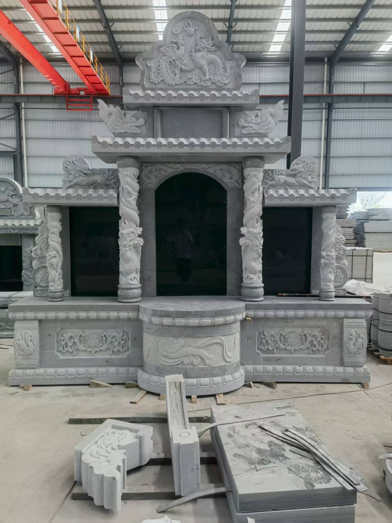 石家庄 芝麻灰高档墓碑，土墓，可定制