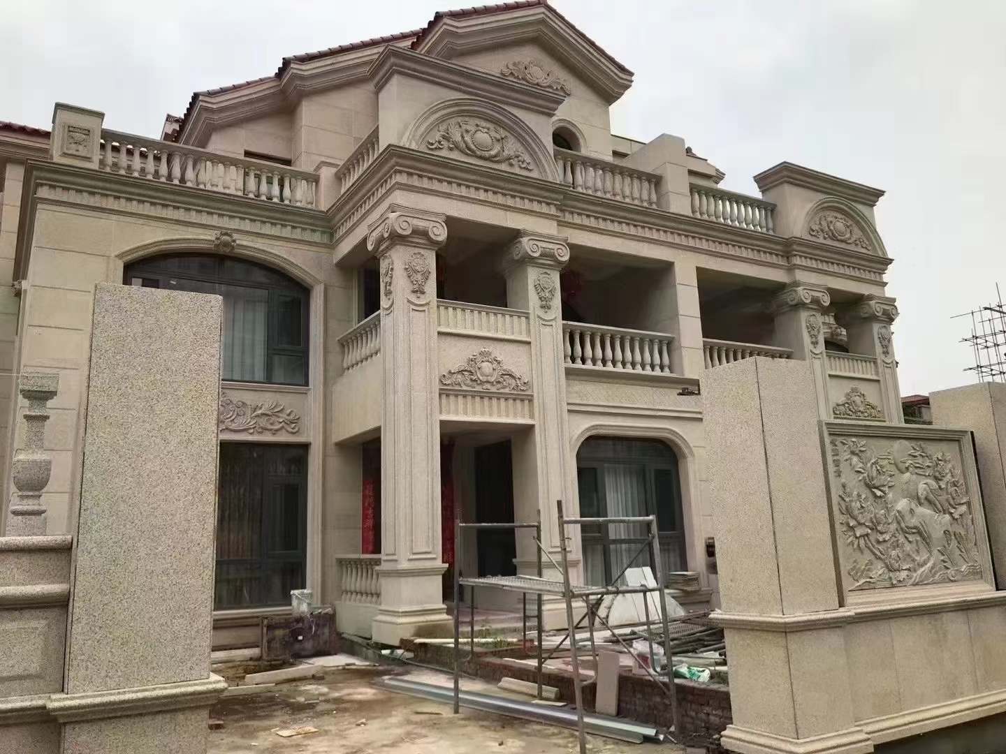 石家庄黄金麻别墅外墙安装效果