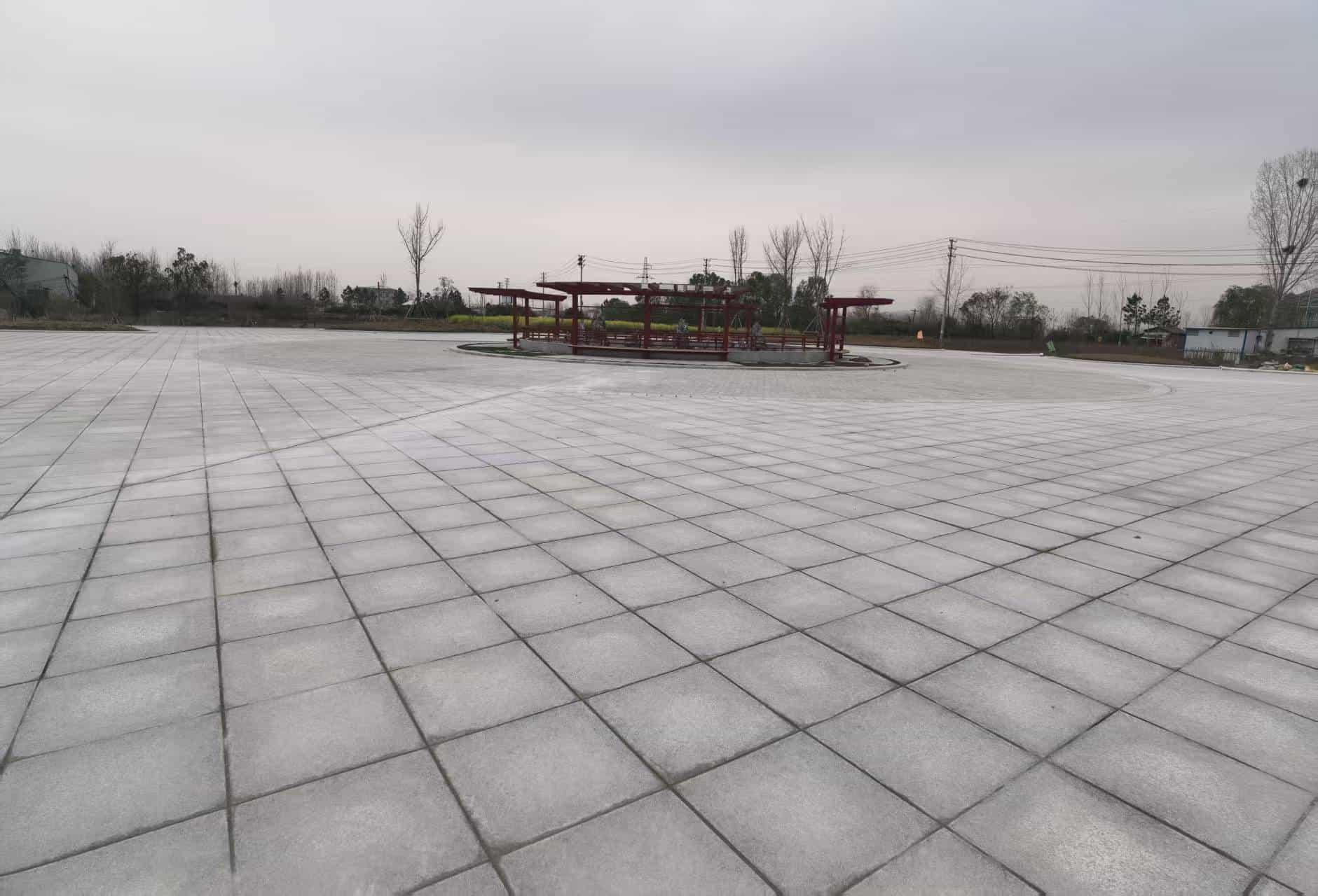 石家庄 芝麻白火烧面-公园广场地铺效果